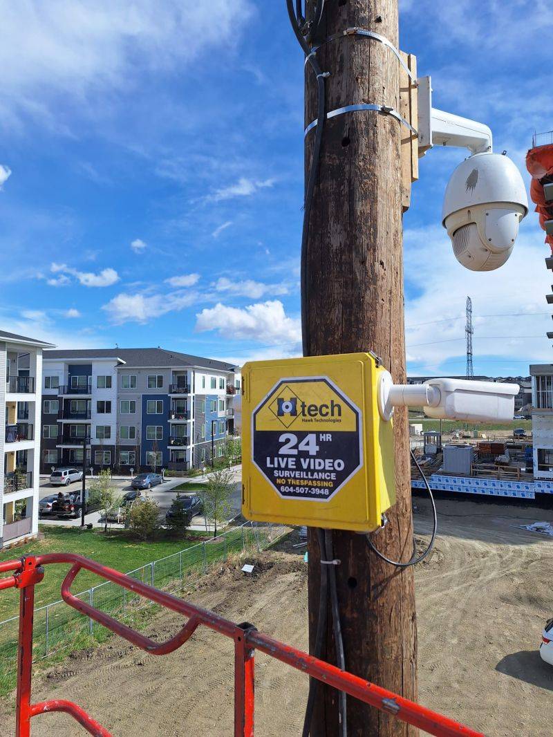 Hawk Technologies live video surveillance equipment installed at a construction site